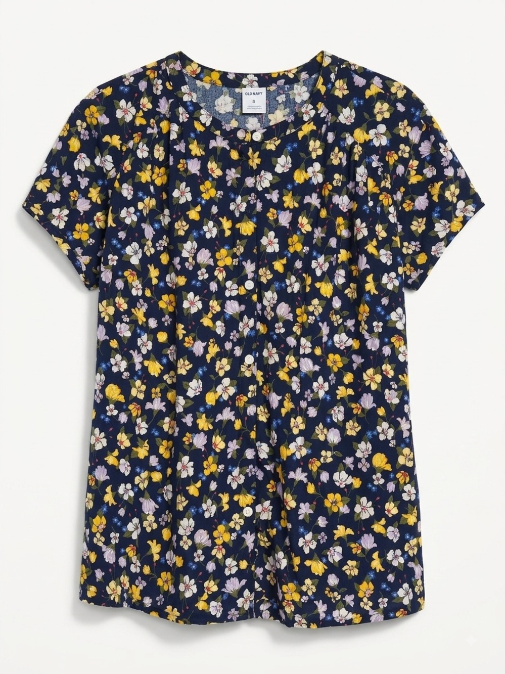 Old Navy Navy Blue Floral Blouse